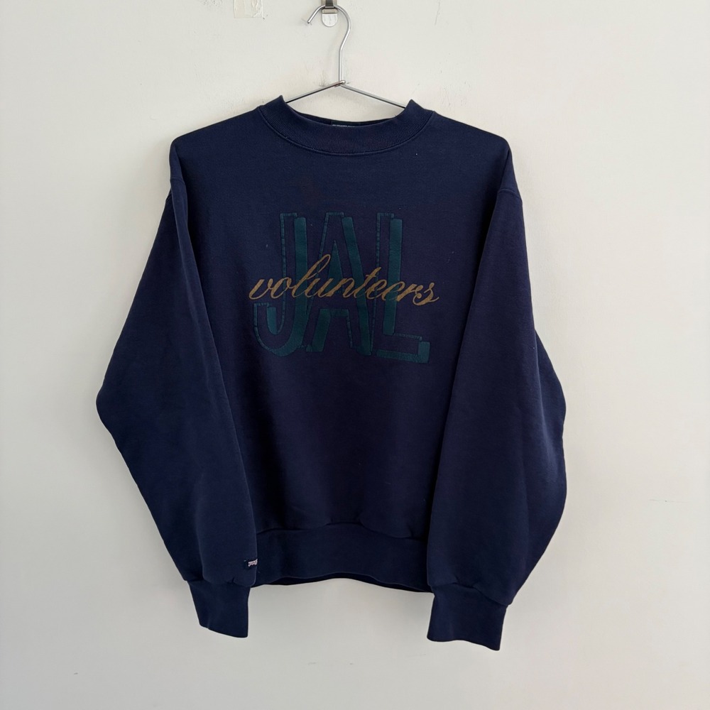 Vintage JanSport JAL Volunteers Navy Blue Sweatshirt Mens Medium USA Made